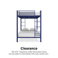 Full over Full Bunk Bed with Sturdy Metal Frame and Simple Design - Blue - Full-Over-Full