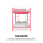 Full over Full Bunk Bed with Sturdy Metal Frame and Simple Design - Pink - Full-Over-Full