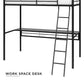 Shawn Metal Loft Bed with Desk with Metal Frame and Integrated Ladder - Black - Twin