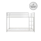 Miles Twin Over Twin Metal Bunk Bed with Secured Metal Slats and Integrated Ladder - White - Twin-Over-Twin