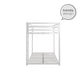 Miles Twin Over Twin Metal Bunk Bed with Secured Metal Slats and Integrated Ladder - White - Twin-Over-Twin