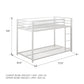 Miles Twin Over Twin Metal Bunk Bed with Secured Metal Slats and Integrated Ladder - White - Twin-Over-Twin