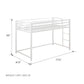 Miles Metal Junior Twin Loft Bed with Integrated Ladder - White - Twin