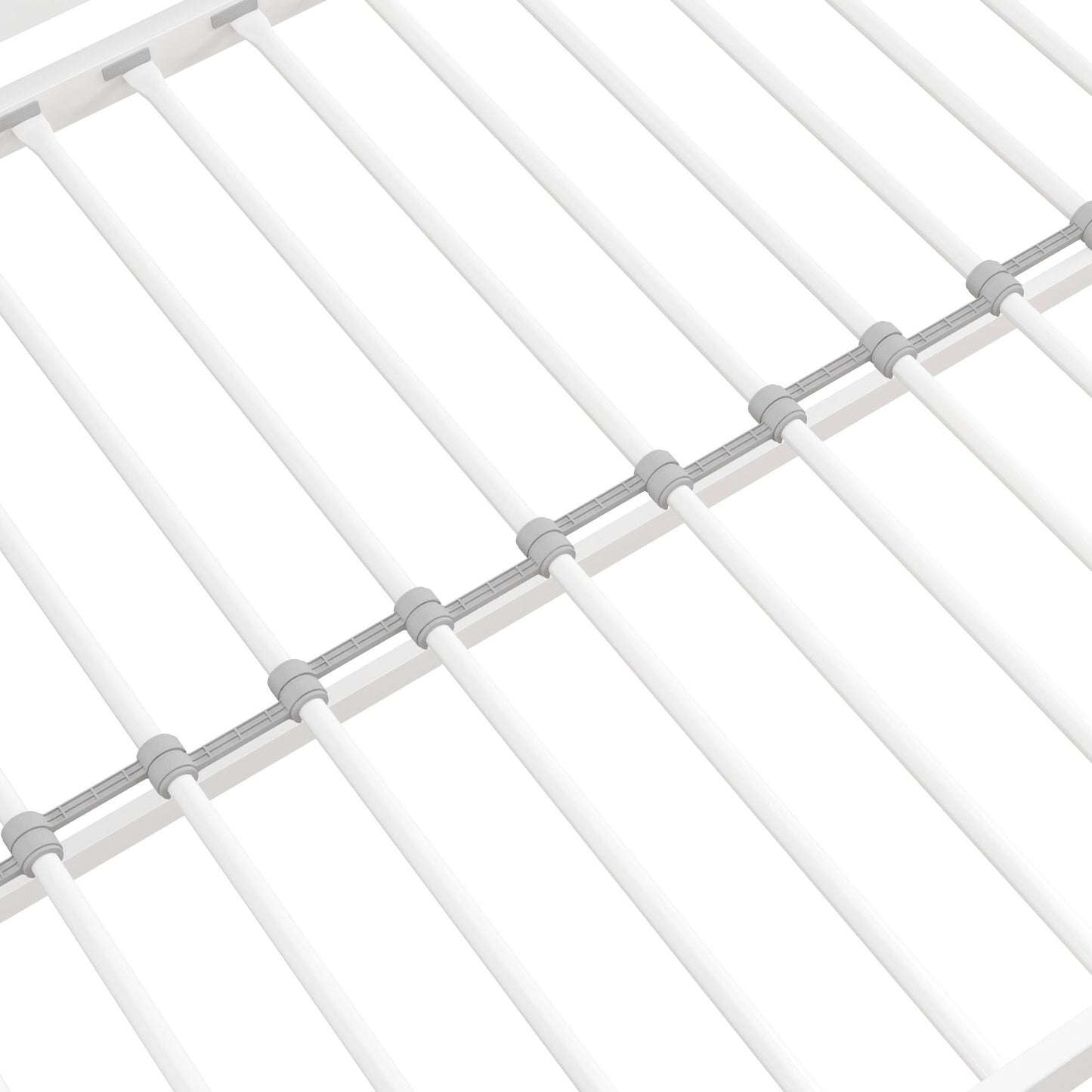 Miles Metal Junior Twin Loft Bed with Integrated Ladder - White - Twin
