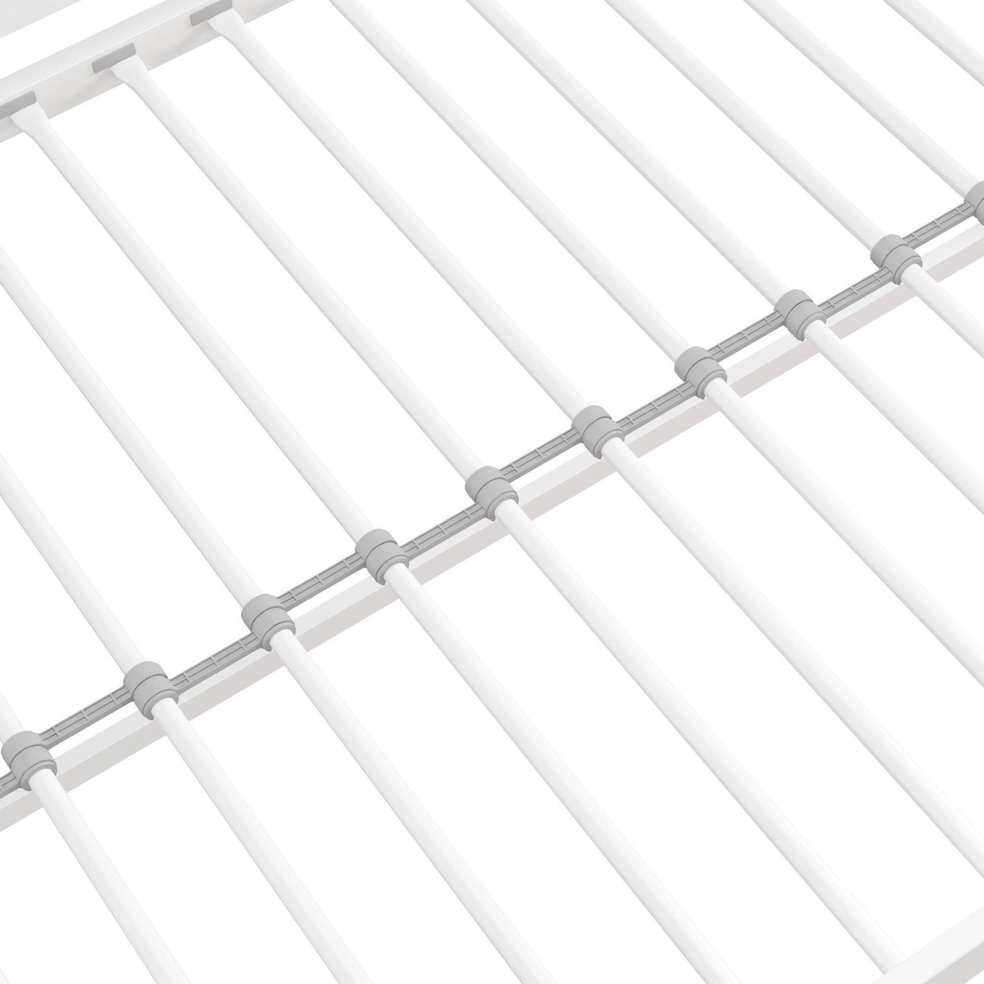Miles Metal Junior Twin Loft Bed with Integrated Ladder - White - Twin