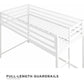 Miles Metal Junior Twin Loft Bed with Integrated Ladder - White - Twin