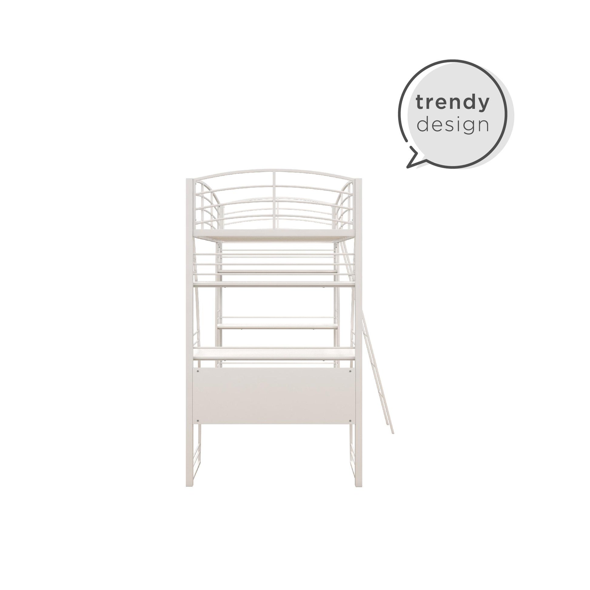 Sage Studio Twin Loft Bed with Integrated Desk and Shelves - White - Twin