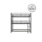Everleigh Metal Triple Bunk Bed with Metal Slats and 2 Integrated Ladders - Black - Twin-Over-Twin