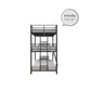 Everleigh Metal Triple Bunk Bed with Metal Slats and 2 Integrated Ladders - Black - Twin-Over-Twin