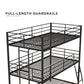 Everleigh Metal Triple Bunk Bed with Metal Slats and 2 Integrated Ladders - Black - Twin-Over-Twin