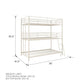 Everleigh Metal Triple Bunk Bed with Metal Slats and 2 Integrated Ladders - White - Twin-Over-Twin