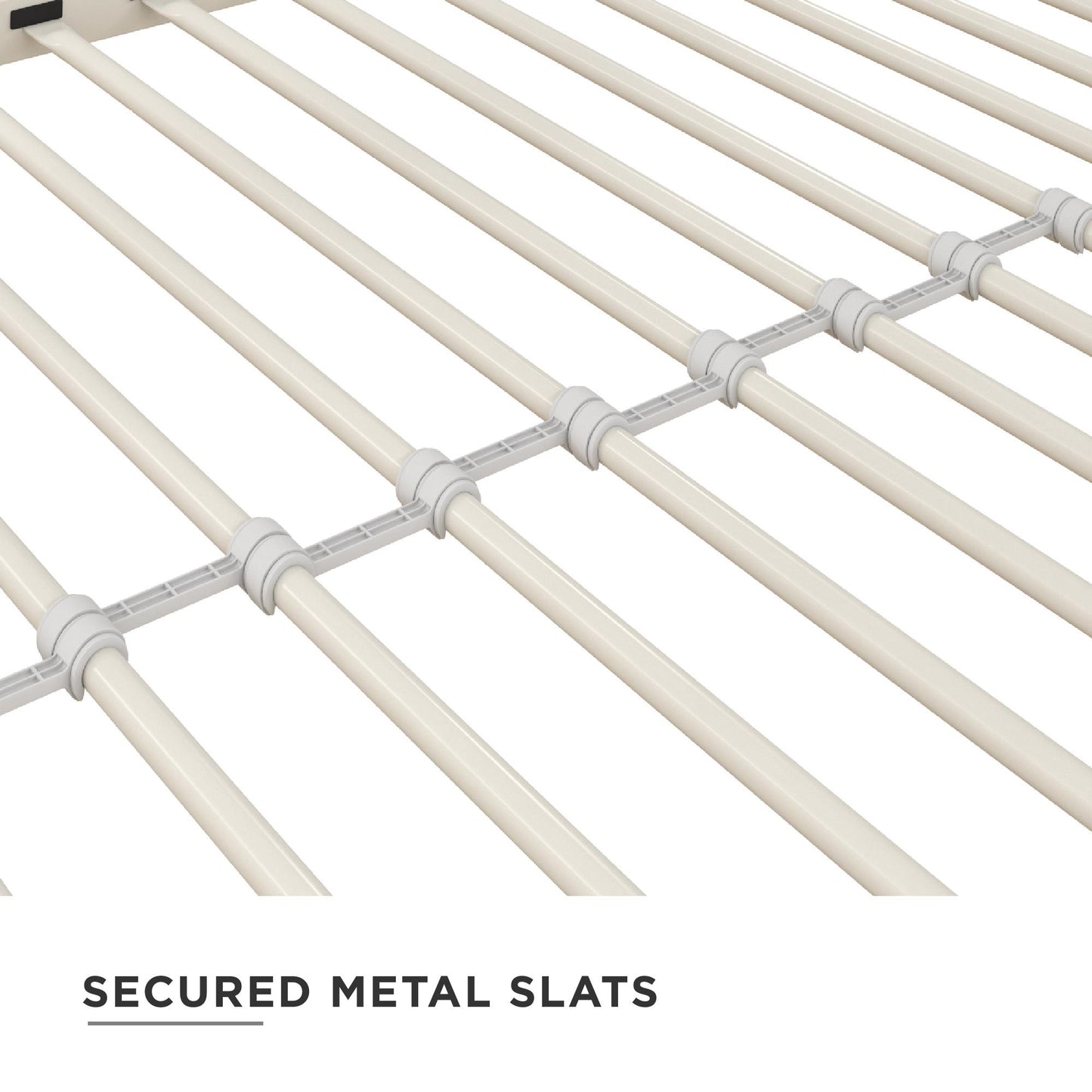 Everleigh Metal Triple Bunk Bed with Metal Slats and 2 Integrated Ladders - White - Twin-Over-Twin