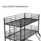 Metal Triple Bunk Bed with Metal Slats and 2 Integrated Ladders - Black - Twin-Over-Full