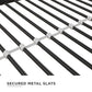 Metal Triple Bunk Bed with Metal Slats and 2 Integrated Ladders - Black - Twin-Over-Full