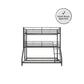 Metal Triple Bunk Bed with Metal Slats and 2 Integrated Ladders - Black - Twin-Over-Full