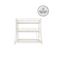 Metal Triple Bunk Bed with Metal Slats and 2 Integrated Ladders - White - Twin-Over-Full