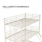 Metal Triple Bunk Bed with Metal Slats and 2 Integrated Ladders - White - Twin-Over-Full