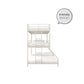 Metal Triple Bunk Bed with Metal Slats and 2 Integrated Ladders - White - Twin-Over-Full
