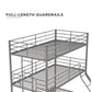Metal Triple Bunk Bed with Metal Slats and 2 Integrated Ladders - Silver - Twin-Over-Full