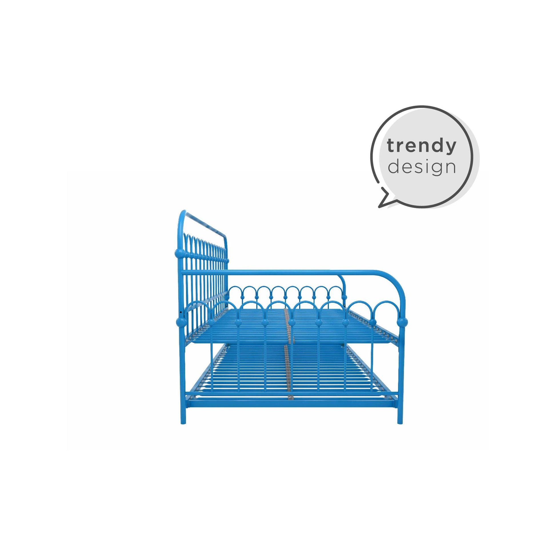 Bright Pop Metal Daybed with Trundle - Teal - Twin