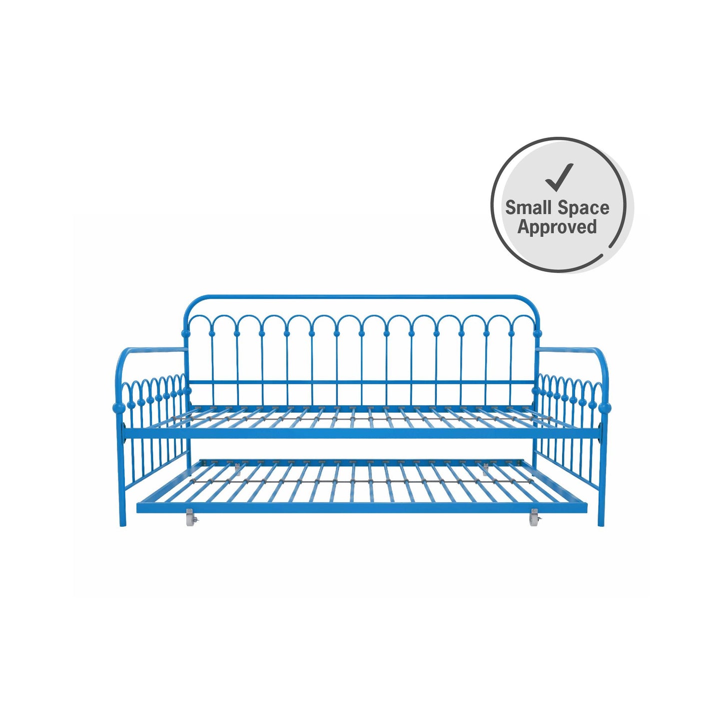Bright Pop Metal Daybed with Trundle - Teal - Twin
