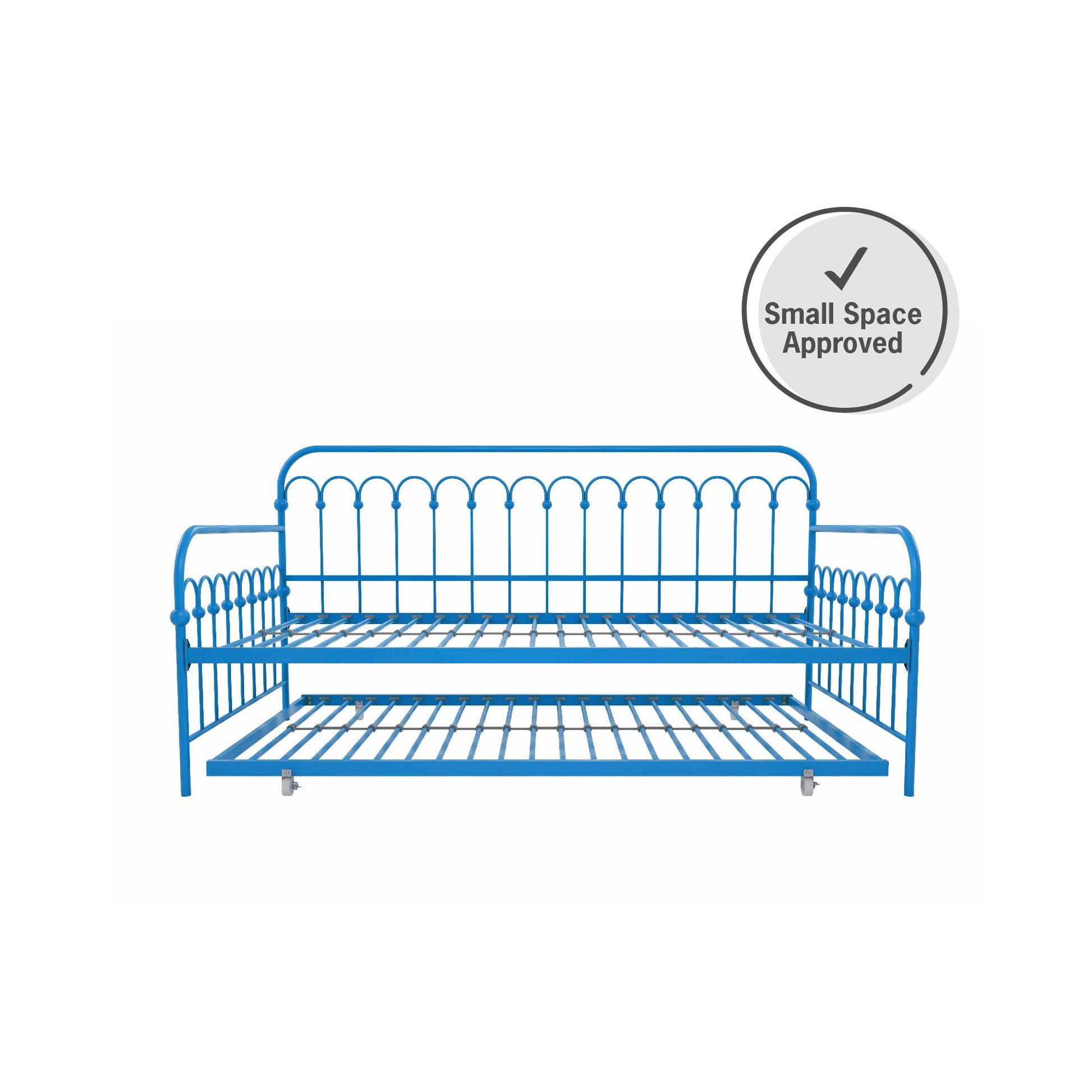 Bright Pop Metal Daybed with Trundle - Teal - Twin