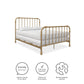 Monarch Hill Wren Metal Bed with Curved Scrollwork Design - Gold - Full