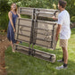 Outdoor 6 Foot Folding Picnic Table, Comfortably Seats 8 People - Taupe
