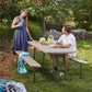 Outdoor 6 Foot Folding Picnic Table, Comfortably Seats 8 People - Taupe