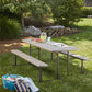 Outdoor 6 Foot Folding Picnic Table, Comfortably Seats 8 People - Taupe