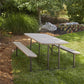 Outdoor 6 Foot Folding Picnic Table, Comfortably Seats 8 People - Taupe