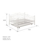 Tokyo Metal Daybed and Trundle Set with Metal Slats - White - Full