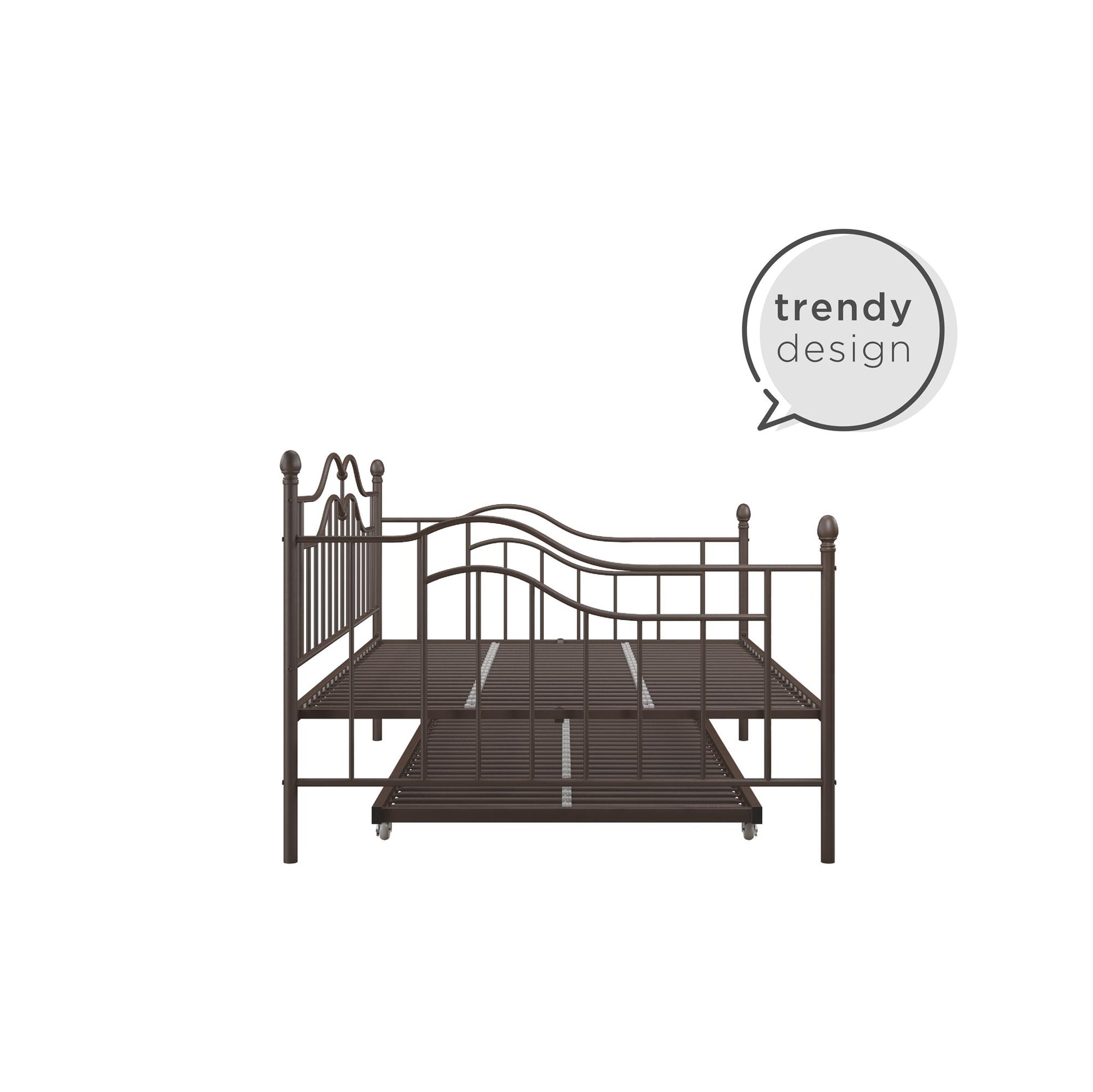 Tokyo Metal Daybed and Trundle Set with Metal Slats - Bronze - Full