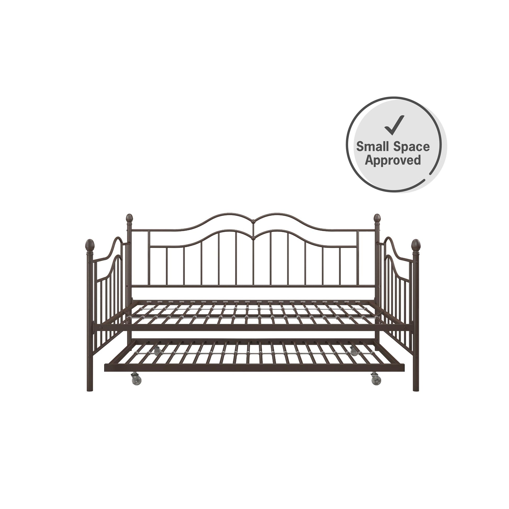 Tokyo Metal Daybed and Trundle Set with Metal Slats - Bronze - Full
