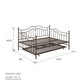 Tokyo Metal Daybed and Trundle Set with Metal Slats - Bronze - Full