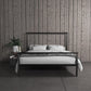 Calixa Modern Metal Bed with Multiple Height Adjustment Options - Black - Full