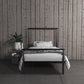 Calixa Modern Metal Bed with Multiple Height Adjustment Options - Black - Twin