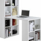 London Hobby Bookcase and Crafting Desk with Cubbies - White