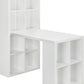 London Hobby Bookcase and Crafting Desk with Cubbies - White