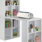 London Hobby Bookcase and Crafting Desk with Cubbies - White
