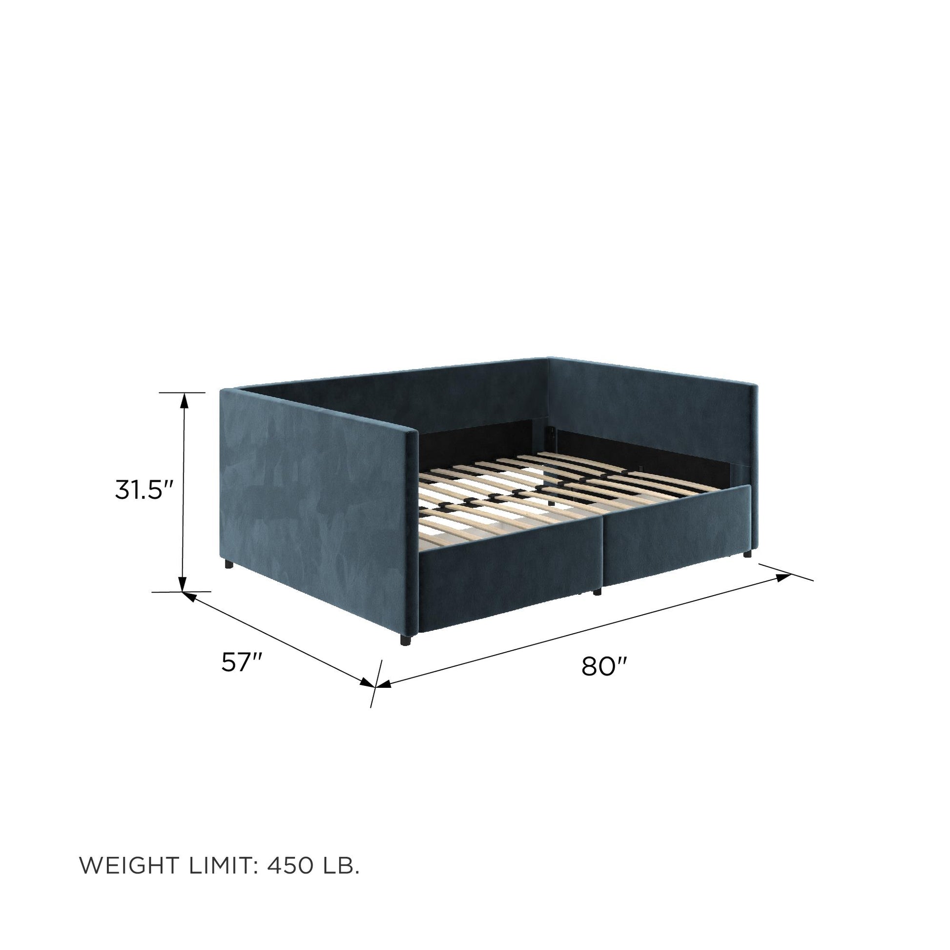 Daybed with Storage - Blue - Full