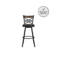 Lesley Upholstered Seat Swivel Barstool - Black