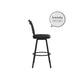 Lesley Upholstered Seat Swivel Barstool - Black
