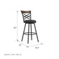 Lesley Upholstered Seat Swivel Barstool - Black