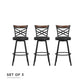 Lesley Upholstered Seat Swivel Barstool - Black