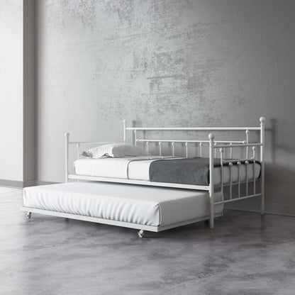 Manila Metal Daybed and Trundle Set with Sturdy Metal Frame and Slats - Bronze - Twin