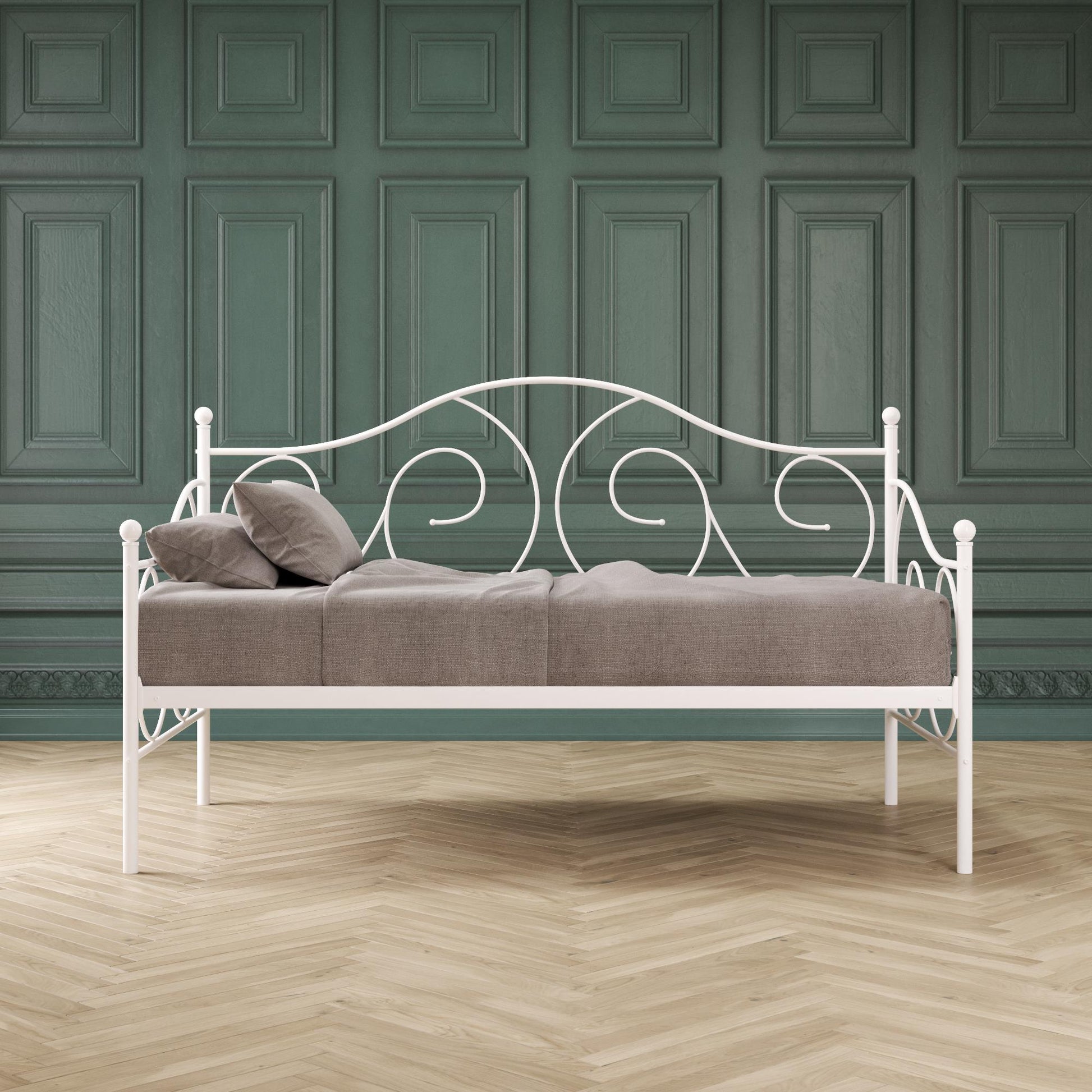Victoria Metal Daybed with 15 Inch Clearance for Storage - White - Twin
