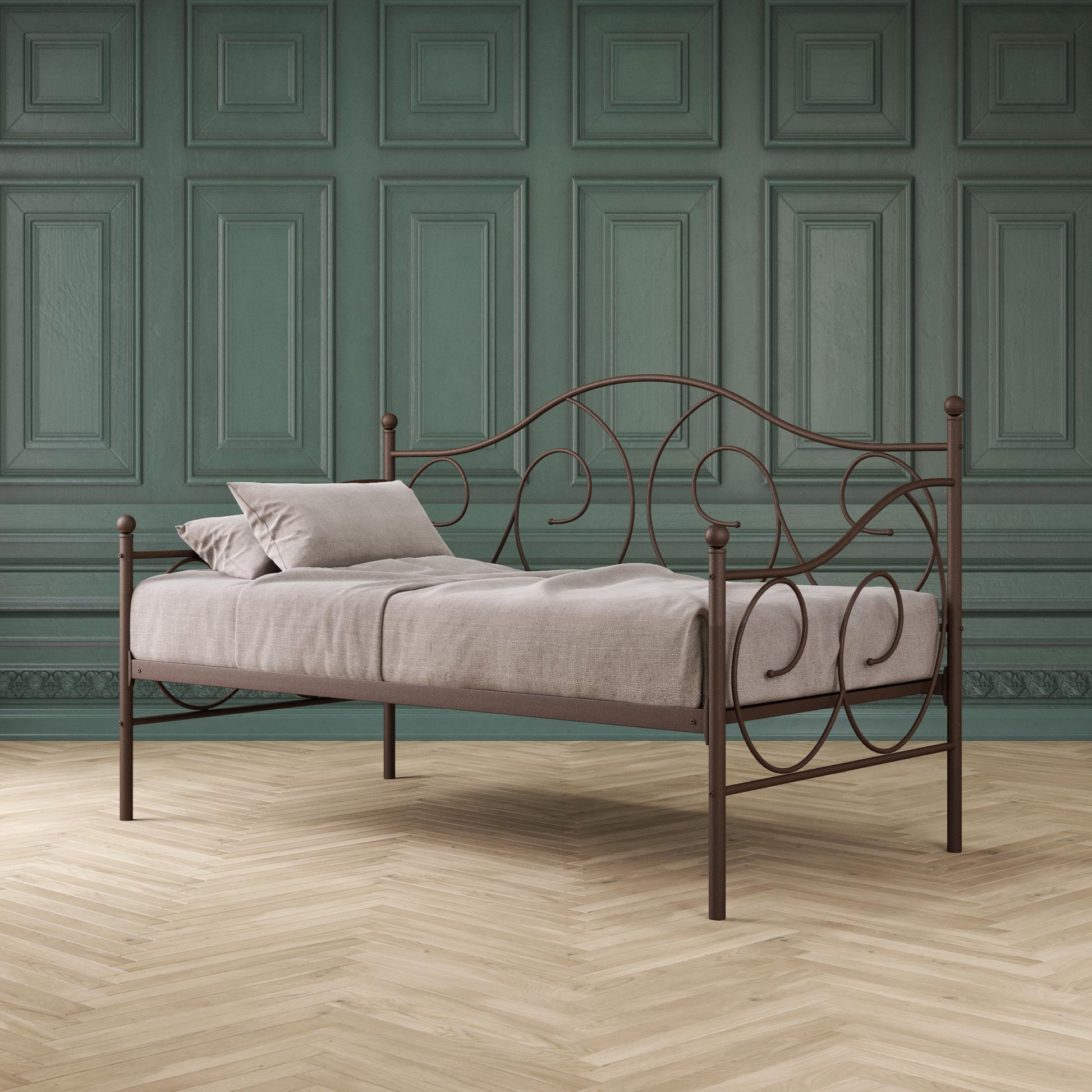 Victoria Metal Daybed with 15 Inch Clearance for Storage - Bronze - Twin