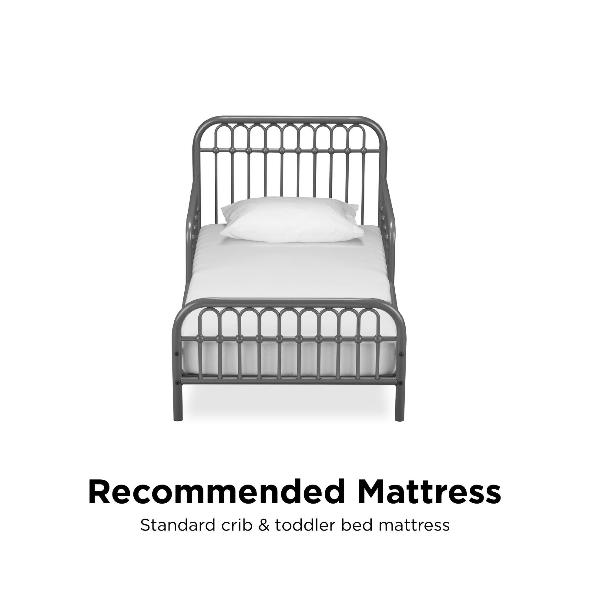 Monarch Hill Ivy Metal Toddler Bed with Classic Wrought-Iron Look - Graphite Grey