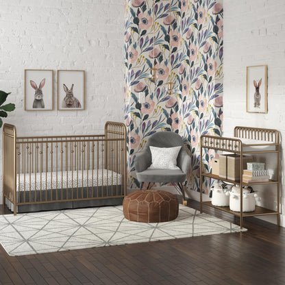Monarch Hill Ivy Metal Changing Table with 2 Open Shelves - Gold